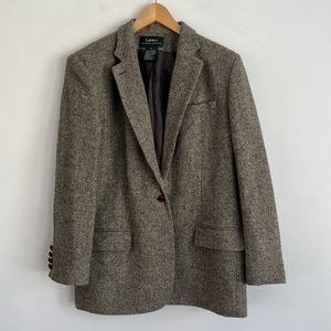 Ralph Lauren Brown Tweed Wool Blazer